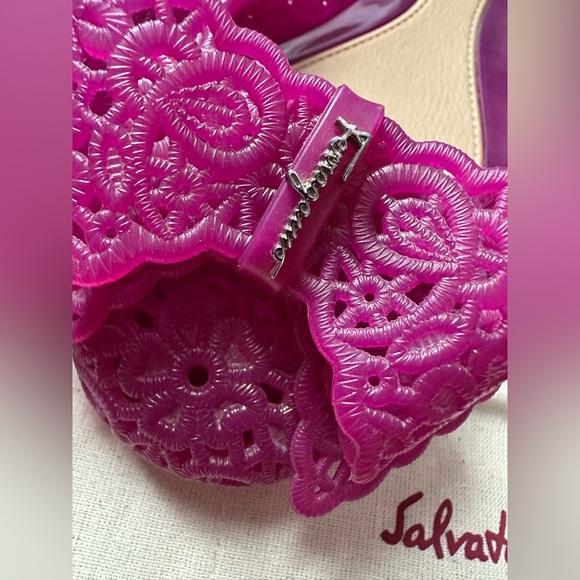 Salvatore Ferragamo Nilly purple jelly ballerina flats sz 10 EUC full set - Picture 6 of 15